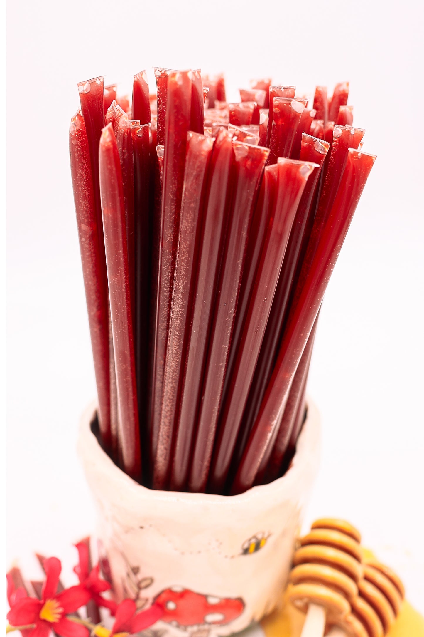 Cherry Straws—Cherry-Flavored Honey Sticks