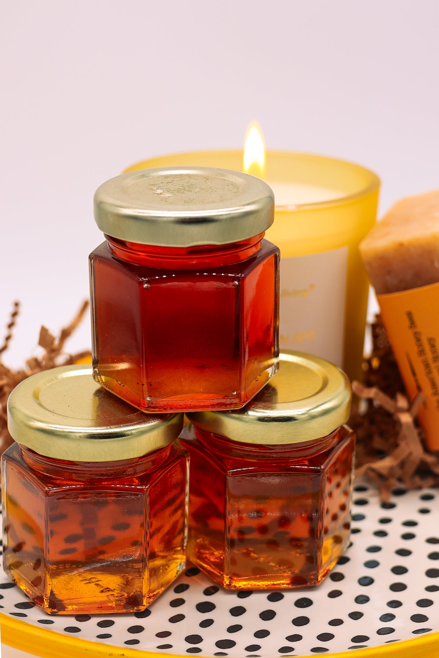 Case (24)- Mini Hexagon Honey Jars
