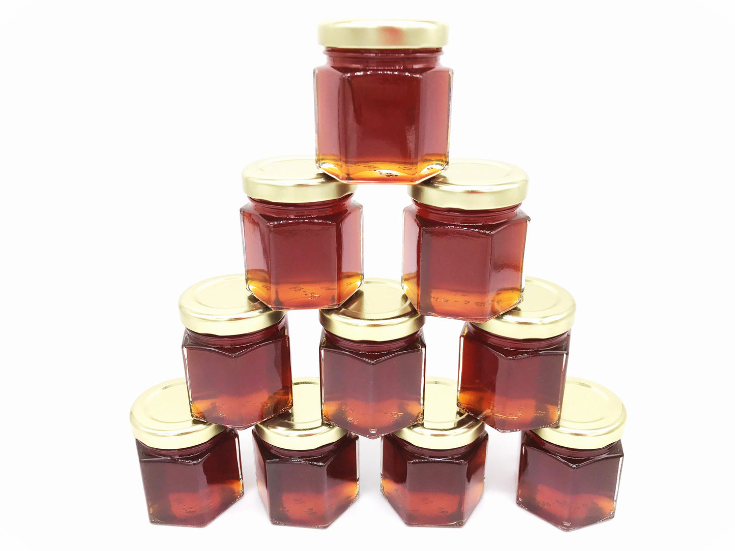 Mini Hexagon Honey Jar -24 mini jars per case