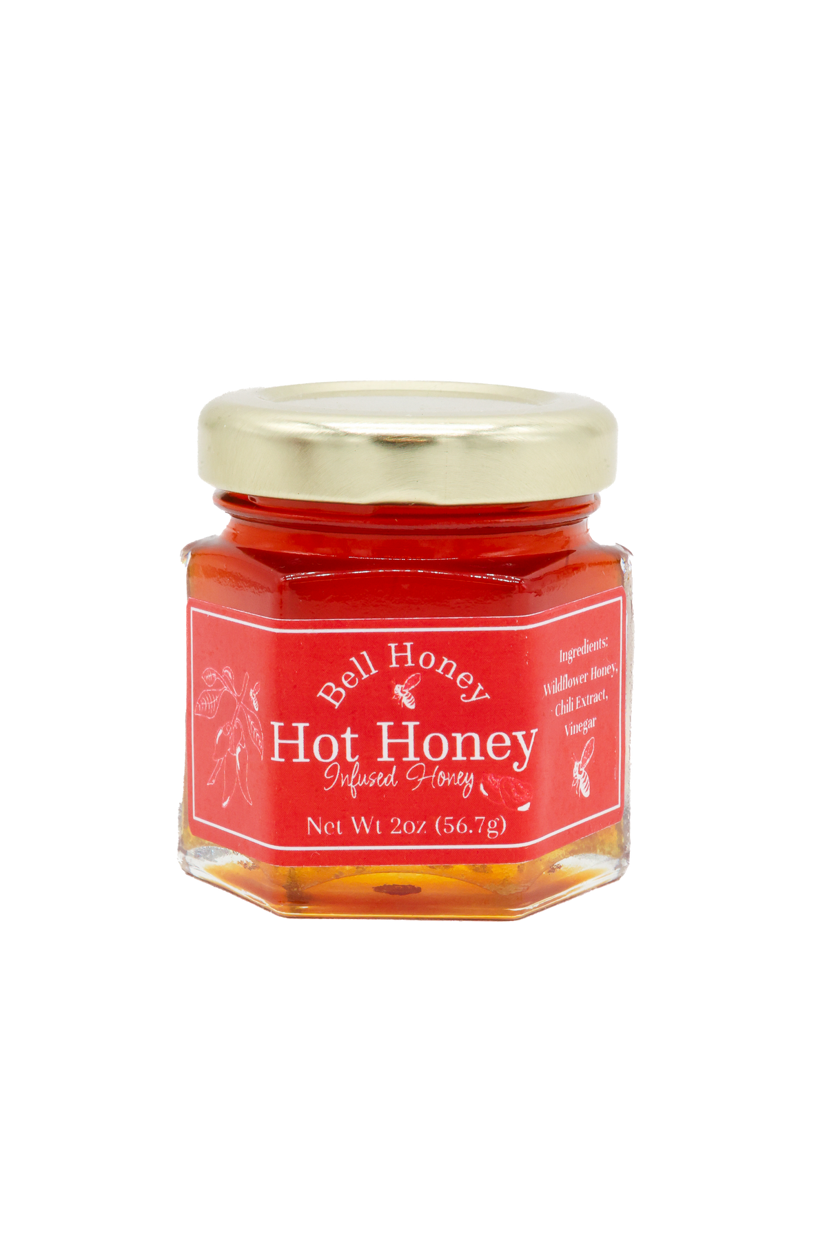 2oz Hexagon Flavor Honey Jars
