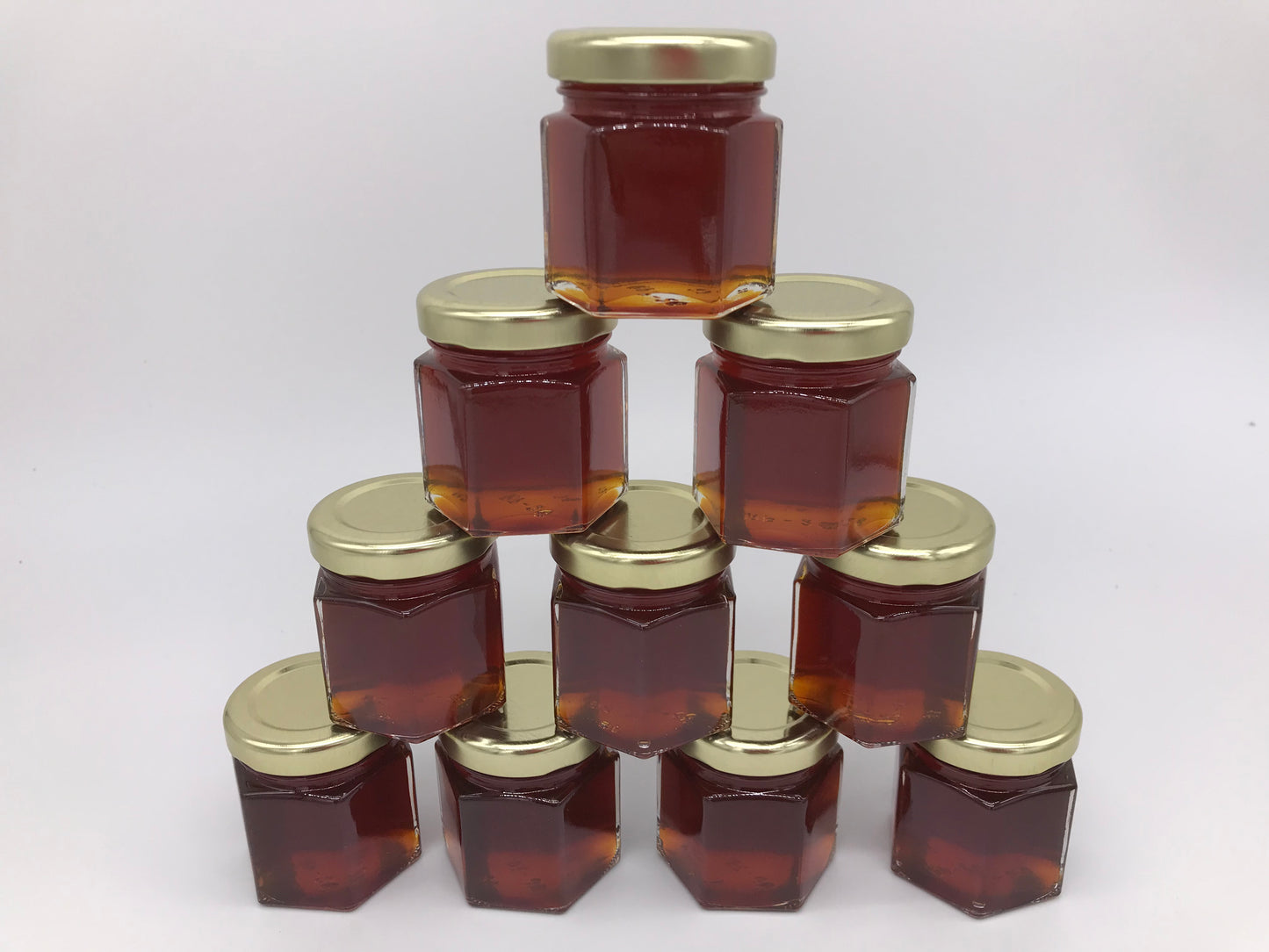 Mini Hexagon Honey Jar -24 mini jars per case