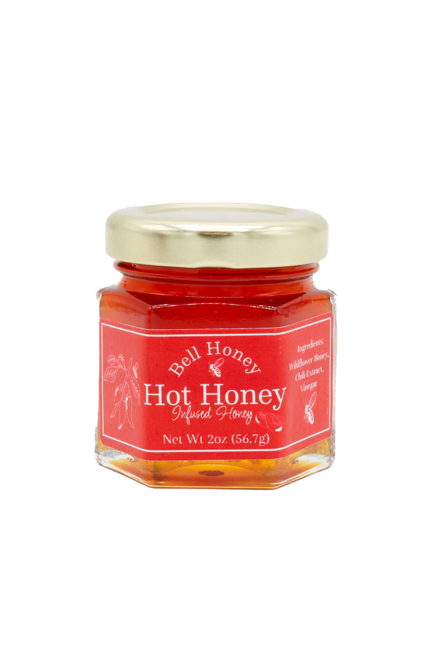 2oz Hexagon Flavor Honey Jars